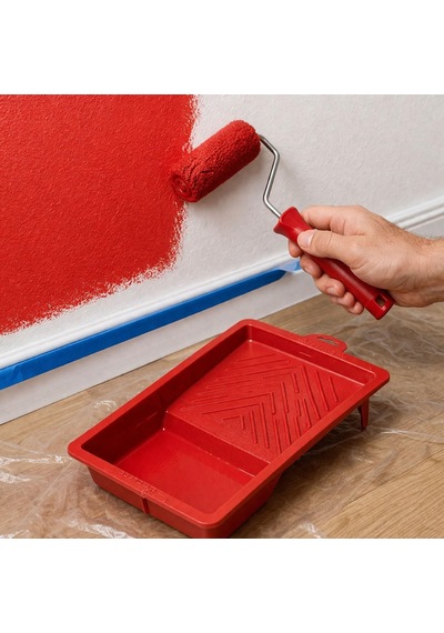 1 Adet Mini Rulo Boyama Kabı Pratik Kullanım Ergonomik Tasarım Dayanıklı Plastik Boya Haznesi Seti Genel