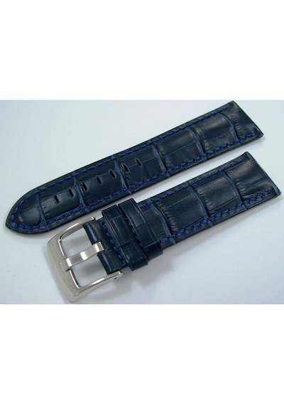 Bizon Deri Saat Kayışı Spor Lacivert 26Mm Kordon Dikişli Kroko