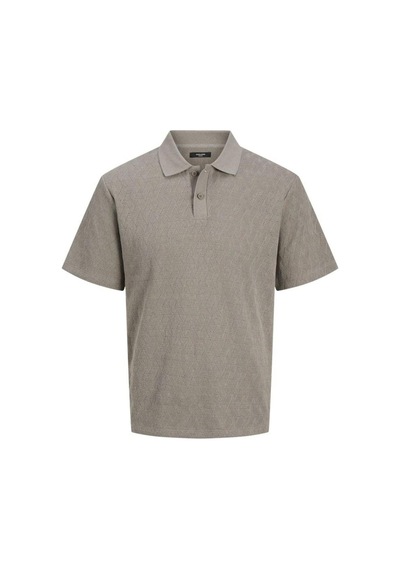 Jack & Jones Erkek Kahve Jprblatrent Jacquard Polo Sn Polo Tişört 12275090-greige Kahve