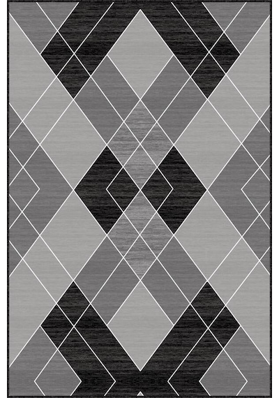 Koyu Gri Kaymaz Geometrik Kesme Rulo Özel Ölçü Yolluk Vh005n11