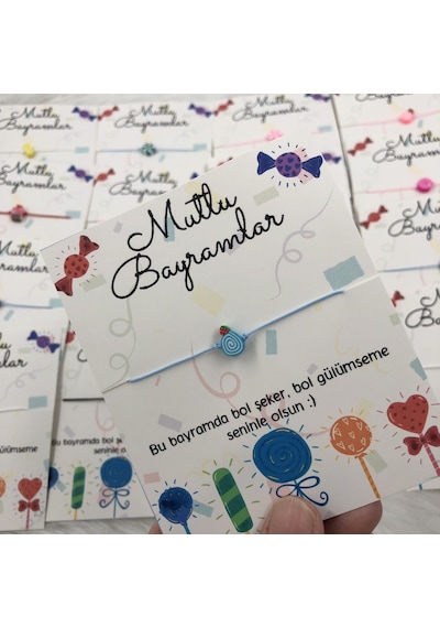Mutlu Bayram Bilekliği /bayram Hediyesi Çok Renkli