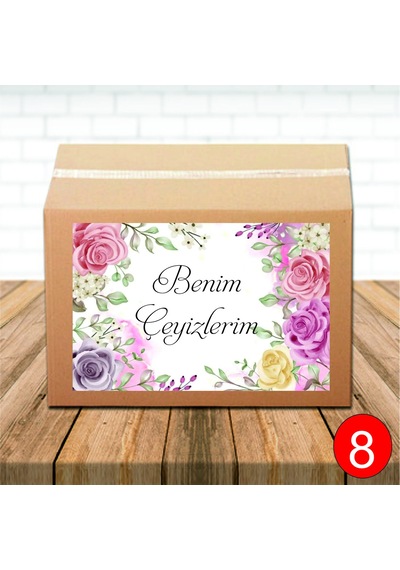 Çeyiz Kolisi Etiketi 12 Adet A4 Ebatlarında Etiket Sticker 12 Ad