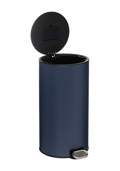Delta Modern Metal Pedallı, 30 L, Çöp Kutusu, Koku Filtreli, Temizlenir İç Hazneli Mavi