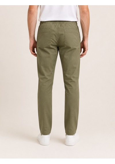 76078-73262 Erkek Beli Kordonlu Gabardin Pantolon 76078-73262 Haki