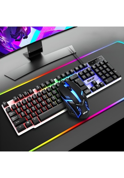 Snt Tf-230 Rgb Gaming Klavye Mouse Seti Oyuncular Için Işıklı Klavye & Mouse Set Türkçe A Diğer