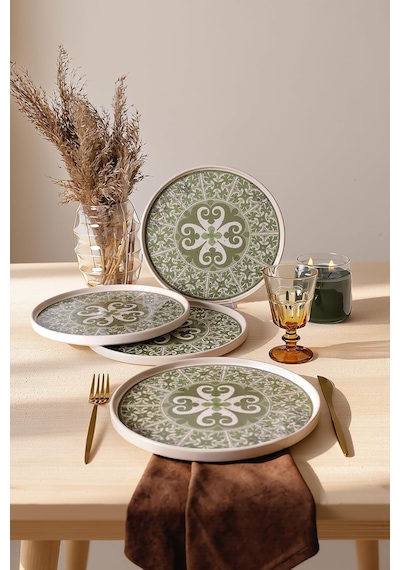 Timeless Green Stackable Servis Tabağı 27 Cm 4 Adet 21975 Çok Renkli