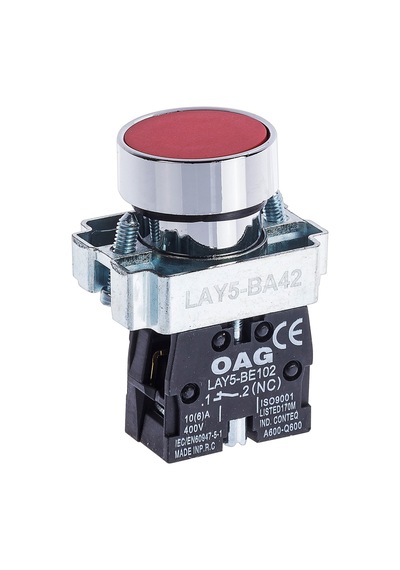 OAG STOP BUTON METAL 22MM