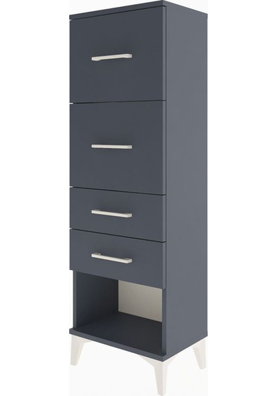 Arges Dolap 4 Çekmeceli 44x30x134 Antrasit-antrasit Antrasit