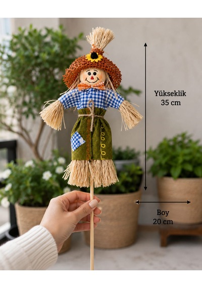 2'li Karışık Korkuluk Saksı Süsü Dekoratif Bahçe Ve Balkon Dekoru 35 Cm