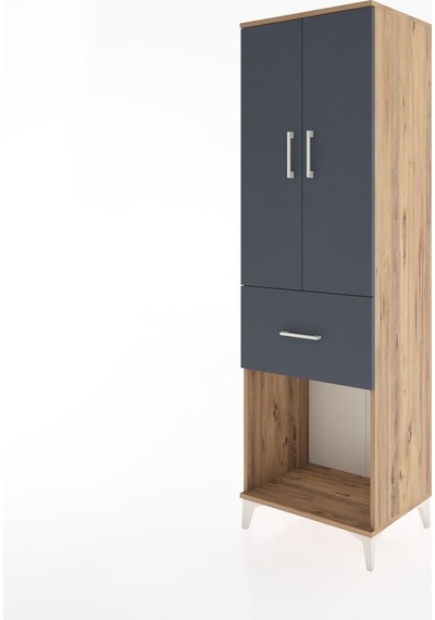 Hyperion Dolap Tek Raflı Tek Çekmeceli Tek Askılı 60x44x195 Ç... Çam