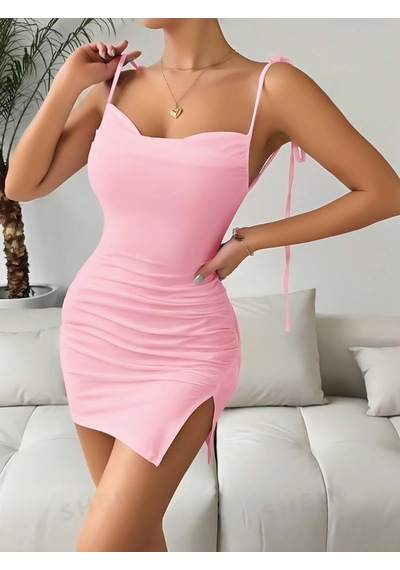Pembe Fantezi Clup Elbisesi 5034