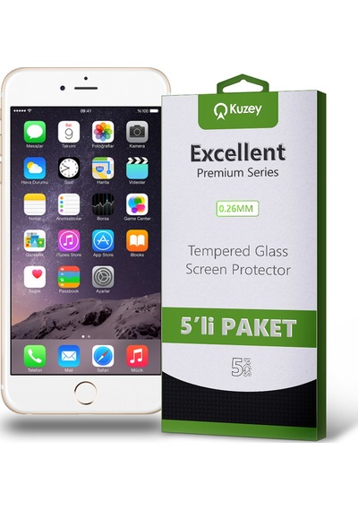 Apple Uyumlu   iPhone 6 ile Kırılmaz Temperli Ekran Koruyucu Cam Ekonomik 5'li Paket