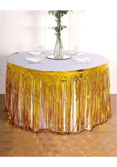 Beysüs Işıltılı Gold Metalize Masa Püskülü Tüm Yaşlar