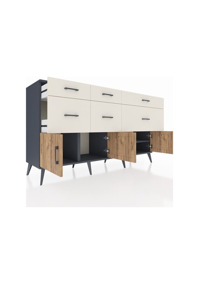 Kronos Konsol Tek Raflı 6 Çekmeceli 4 Kapaklı 176x59x99 Antrasit-çam/aytaşı Atlas Çam/aytası - Antrasıt Kronos Konsol Tek Raflı 6 Çekmeceli 4 Kapaklı 176x59x99 Antrasit-çam/aytaşı Atlas Çam/aytası - Antrasıt