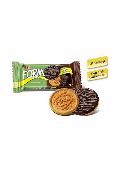 Eti Form Bitter Çikolata Kaplı Lifli Bisküvi 24 x 50 G