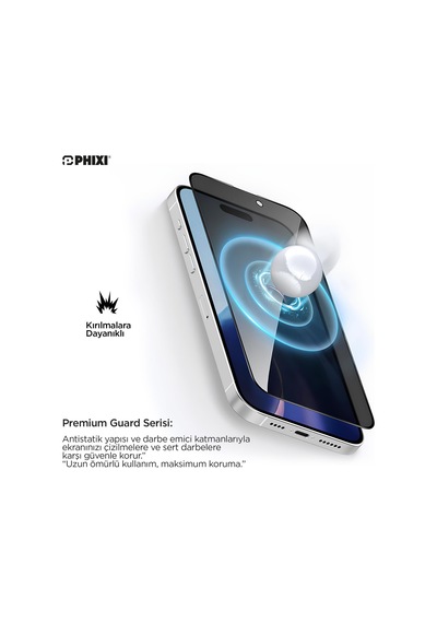 Phixi Premium Guard Hayalet Cam Ekran Koruyucu Apple Uyumlu iPhone 11 Antistatik, Su Tutmaz, Tam Kaplama