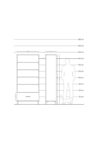 Hyperion Dolap 4 Raflı Tek Çekmeceli 88x44x195 Antrasit-antrasit Antrasit