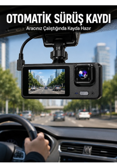 3 Kameralı Dvr Araç Kamerası Tam Güvenlik, Tam Kapsama Yeni Nesil - Lisinya Standart
