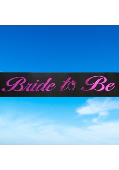 Bride To Be Bekarlığa Veda Kuşak Siyah Saten Üstüne Fuşya Pembe Renkli Parti Kuşağı Diğer