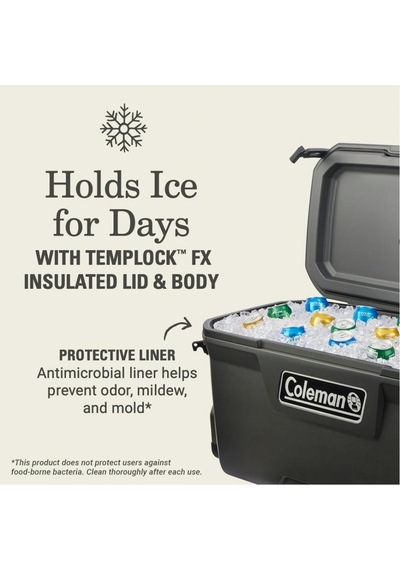 Coleman Convoy Wheeled 100 Qt Tekerlekli Soğutucu Buzluk 94.6 Lt Gri