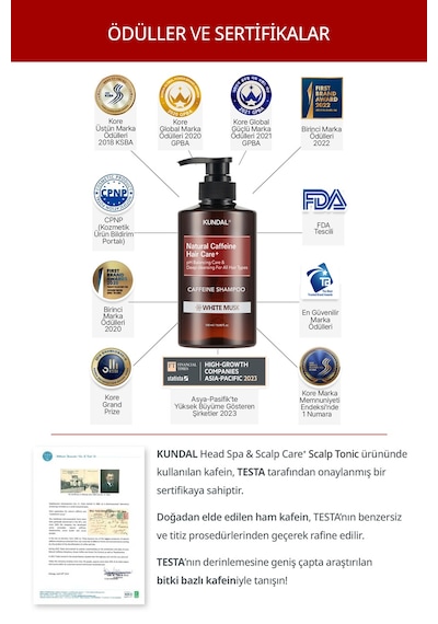 Kundal White Musk Caffeine Şampuan 500 ML