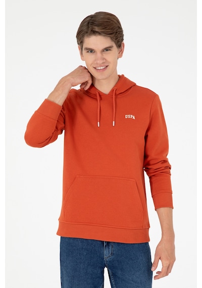U.S. Polo Assn. Erkek Kapüşonlu Kiremit Basic Şardonlu Sweatshirt 50295176-VR031