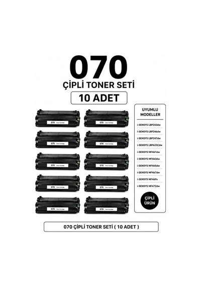 070 Çipli Toner Seti 10 Adet