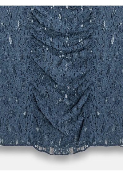 Dilvin 21202 Dantel Detaylı Kolsuz Top-indigo İndigo