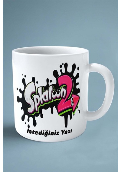 Splatoon Baskılı Kupa Bardak Çift Taraflı Baskı Kişiye Özel Model 1 Çok Renkli