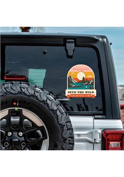 Vahşi Doğa Sticker - 4x4 Offroad Kamp Camping Sticker - Araba Oto Karavan Motosiklet Cam Sticker - 00116 10X9 Cm