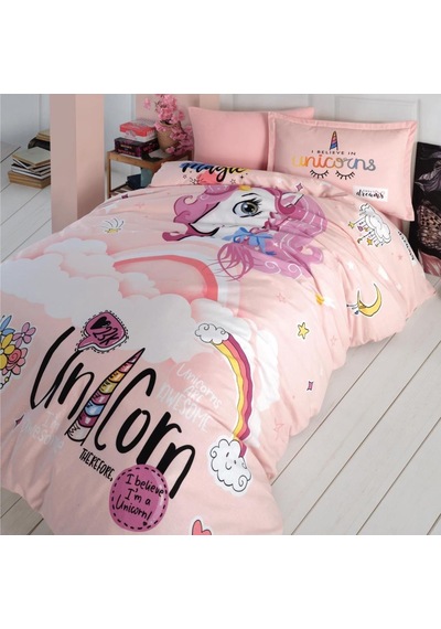 Genç Ranforce Tek Kişilik Nev Takımı Pink Dreams Pudra Çok Renkli
