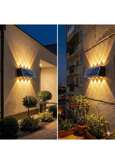 Tr 20w Güneş Enerjili Dış Mekan Bahçe Duvar Lambası - Cata Kos Solar Led Aplik - Ip65 Su Geçirmez, 3200k Gün Iş