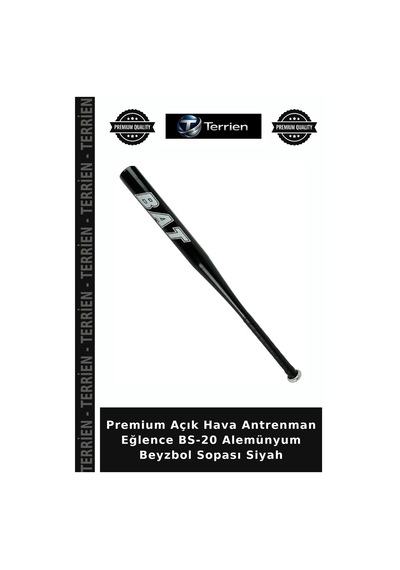 Premium Açık Hava Antrenman Eğlence Bs-20 Alemünyum Beyzbol Sopası Siyah