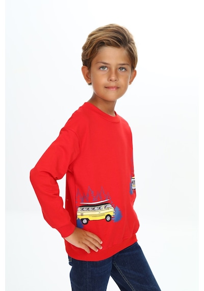 Toontoy Kids Toontoy Erkek Çocuk Relax Fit Bisiklet Yaka Hafif Düşük Omuz Baskılı Sweatshirt - 2 İplik Kırmızı Toontoy Kids Toontoy Erkek Çocuk Relax Fit Bisiklet Yaka Hafif Düşük Omuz Baskılı Sweatshirt - 2 İplik Kırmızı
