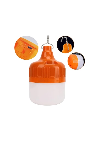 Ledx Ln-or20g 20 Watt Type-c Şarjlı Taşınabilir Asma Kancalı Kamp Çadır Lambası 6500k 1200mah 3 Modlu Abs Malzeme Şeffaf