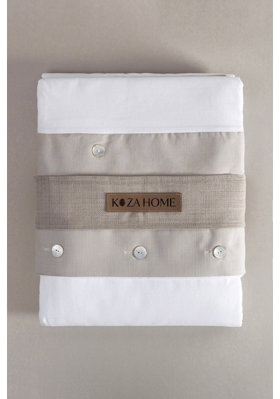 Koza Home Dave Gri Sedef Düğmeli Çift Kişilik Nevresim Takımı 200x220 4 Yas Gri