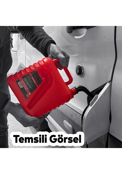 Boşaltma Borulu Plastik Antistatik Benzin Bidonu 5 Litre Akaryakıt Mazot Taşıma Doldurma Depolama