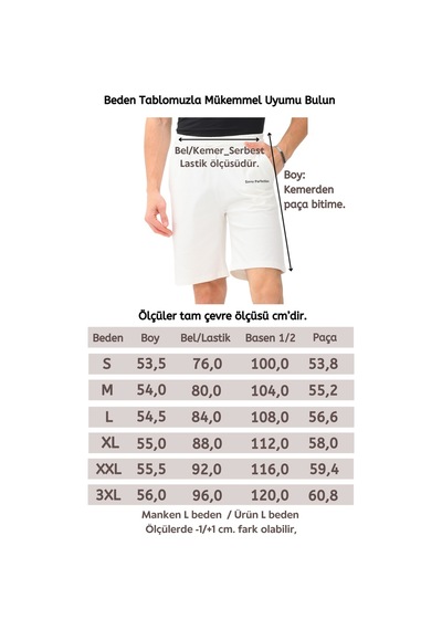 Penyebizden Erkek Regular Fit %100 Pamuk Şort-beyaz