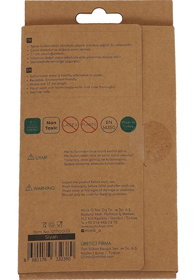 Silikon Pipet 10'lu Bitter Black 2 Adet Çok Renkli