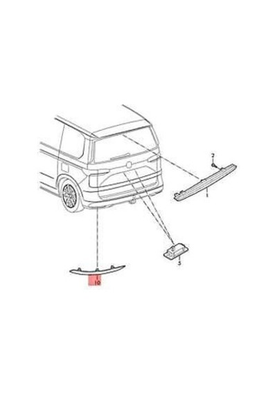 Vw T7 2022- Tampon Reflektörü Arka Sol Oem No:7t0945105