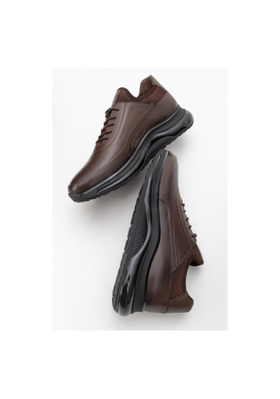Dericlub Erkek Kalın Taban Comfort Sneaker Gerçek Deri Cr 2440 Kahverengi Kahverengi
