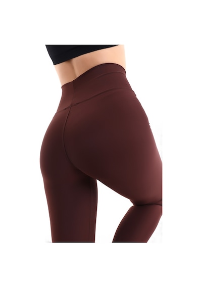 Winmoda34 Kadın Korse Tayt Push Up Yüksek Bel Geniş Kemer Kahve