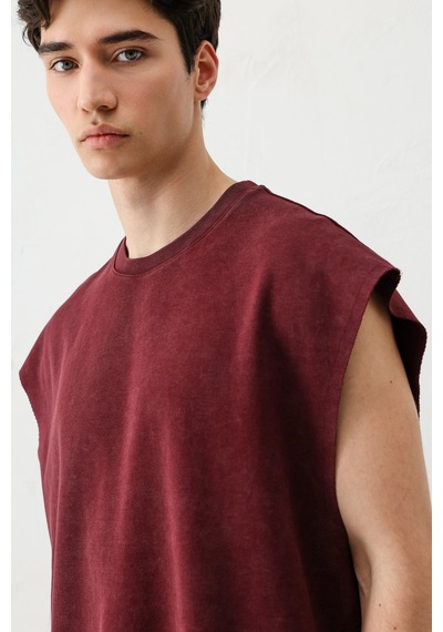 Basic Kolsuz Tişört Bordo