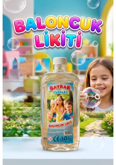 Bayrak Bubbles Baloncuk Likiti 500 Ml Büyük Boy Özel Formüllü, Leke Yapmayan Dev Baloncuk Suyu