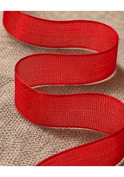 Kırmızı Keten Kurdele 2,5 Cm X 20 Metre, Hediye Paketi Ve Hobi Şe Standart
