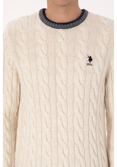 U.s. Polo Assn. Erkek Krem Kazak /triko 50315017-vr071 Krem