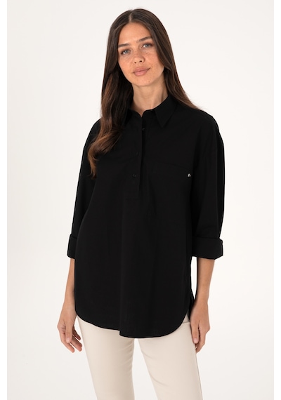 U.s. Polo Assn. Kadın Siyah Gömlek Desenli 50307666-vr046 Siyah