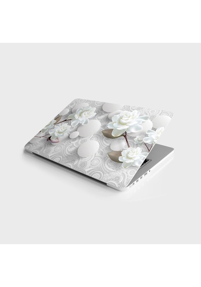 Laptop Sticker Bilgisayar Notebook Pc Kaplama Etiketi 3D Beyaz Gü