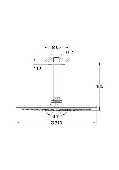 Grohe Rainshower Cosmopolitan Tepe  Duşu 30 CM - 26067be0 Krom