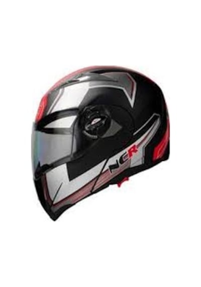 Motor Kask Çene Açılır Gözlüklü Ncr - 158 - Kırmızı Grafik - L
